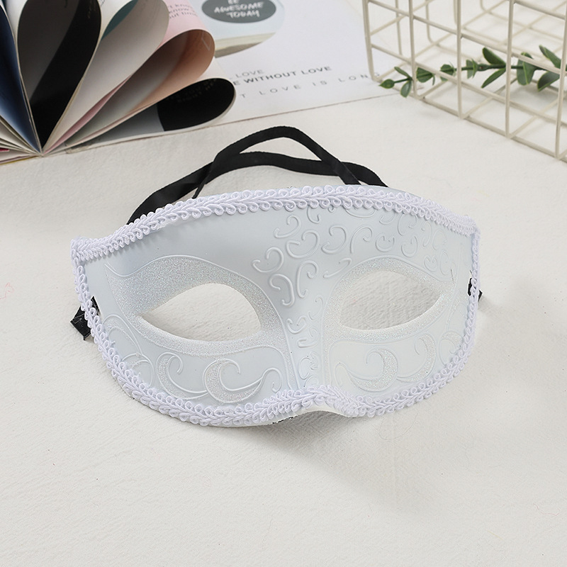 Amazon pop carnaval pareja máscara de baile de maquillaje hombre venecia máscara de halloween mitad cara pintada