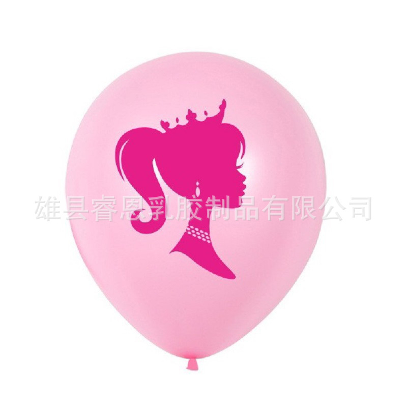 Barbie princesa tema fiesta de cumpleaños decoración globo Transfronterizo de 12 pulgadas Rosa Barbie princesa globo de látex
