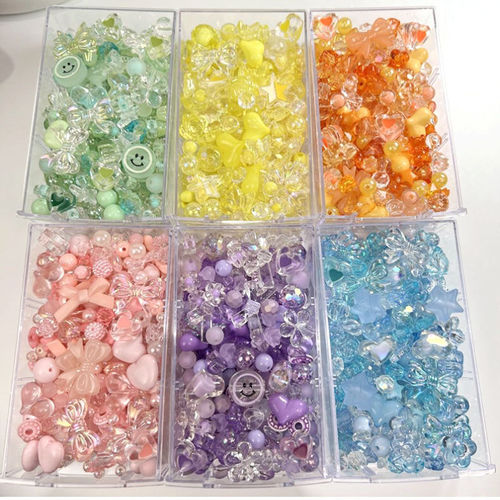 Cream glue accessories same color mixed beads mobile phone chain bracelet mixed braided beads jewelry accessories