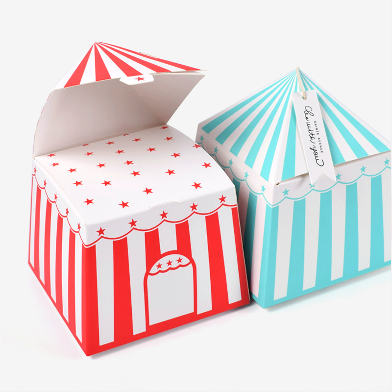 Square Cartoon House Yurt Shape Folding Paper Packaging Box display picture 2