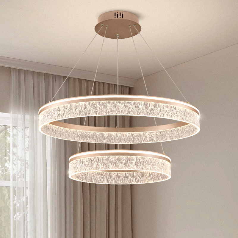 Italian-Style Light Luxury High-End Aesthetic Living Room Chandelier, New Round High-End Dining Room Full-Spectrum Eye-Protection Bedroom Chandelier Lighting Fixture