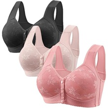 H 72928 Front Hook Print Wide Strap Bra ӡ�����������