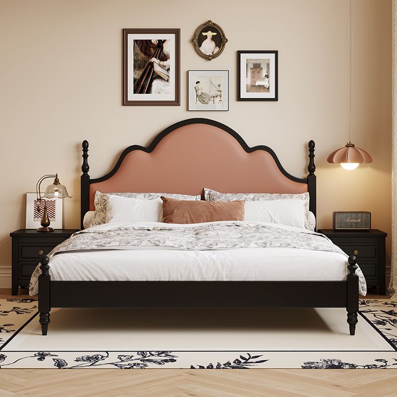 Cama de madera sólida francesa retro 1.5 camas de paquete blando modernas y simples 1.8 dormitorio principal estilo antiguo cama doble cama de boda