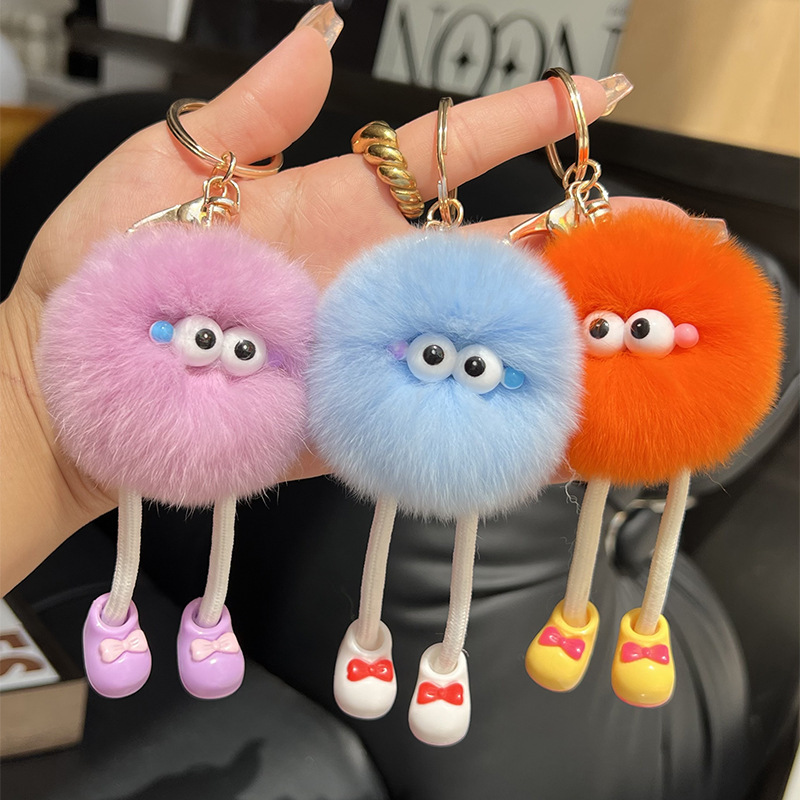 かわいい模造レッキスウサギの長い脚小さなブリケット車のキーホルダーペンダントぬいぐるみバッグペンダントギフト人形人形|undefined