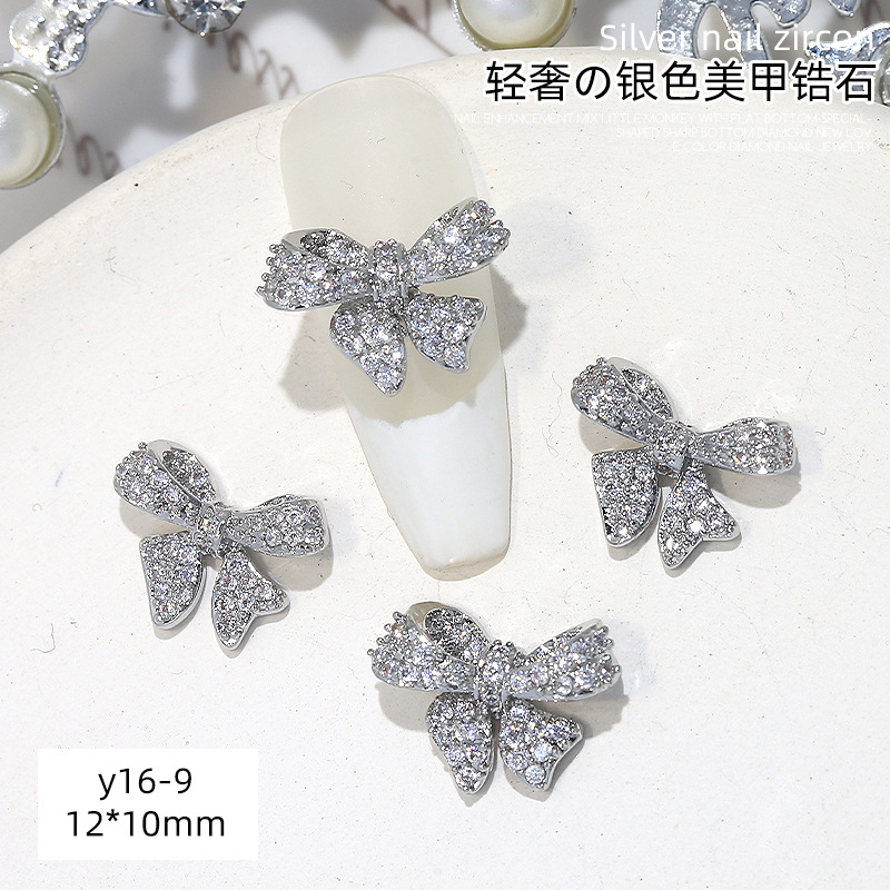 Joyería de circonio para decoración de uñas, lazo para decoración de uñas, aleación de diamantes, perla, joyería de diamantes, accesorios de decoración de libros rojos pequeños, venta al por mayor