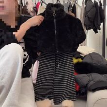 女童冬款毛毛外套套装2025新款儿童韩版加厚软毛毛外套加绒阔腿裤
