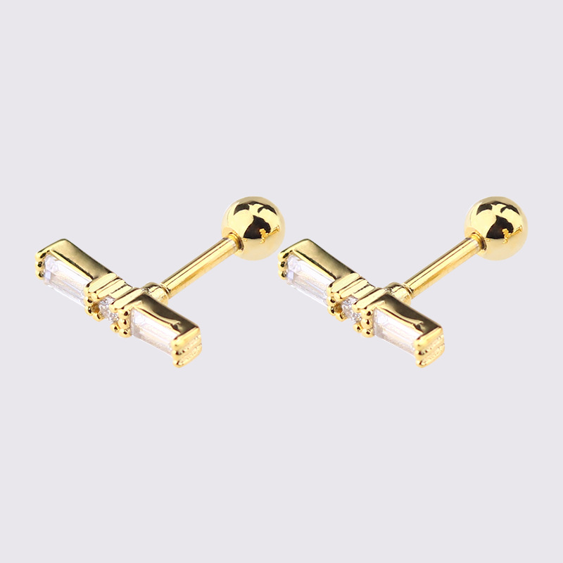 Pendientes de circonita de sol pequeño de venta caliente en Europa y América Pendientes de cobre de amor Personalidad simple Pendientes de circonita de moda geométrica en forma de corazón