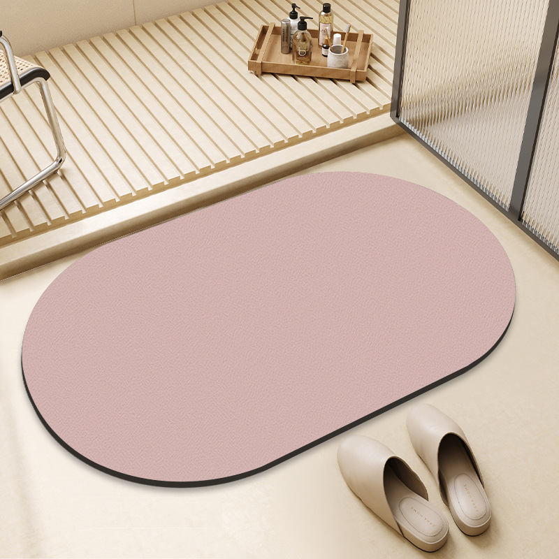 Tapis d'entrée de salle de bain uni, absorbant, à séchage rapide et antidérapant en diatomite, couleur transfrontalière._voghion.com