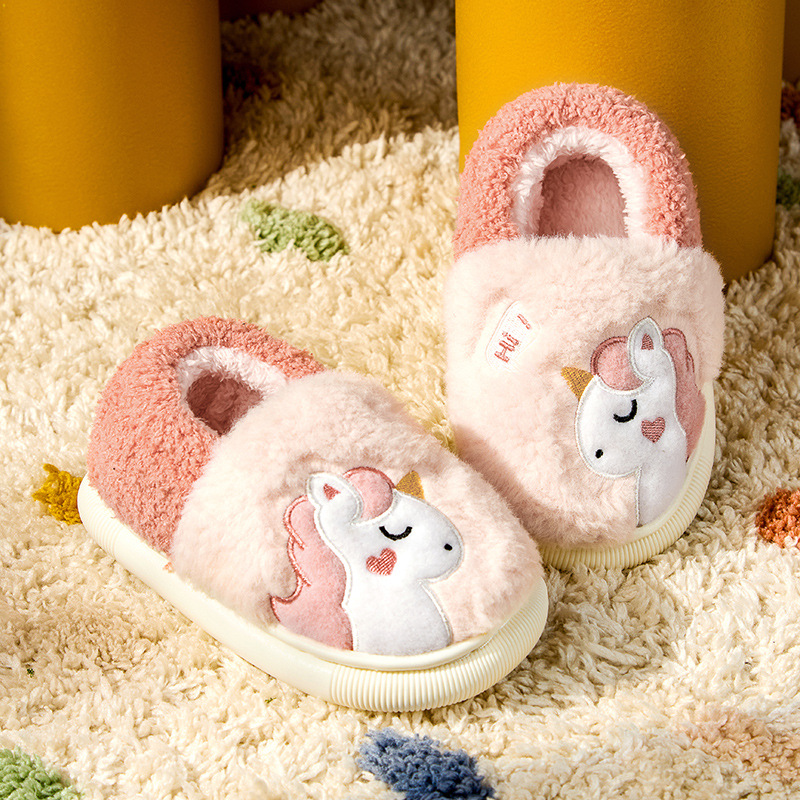 Happy Mary zapatos de algodón para niños tiburones de dibujos animados otoño y invierno para niños y niñas en el interior calentamiento de zapatos de algodón de peluche para bebés