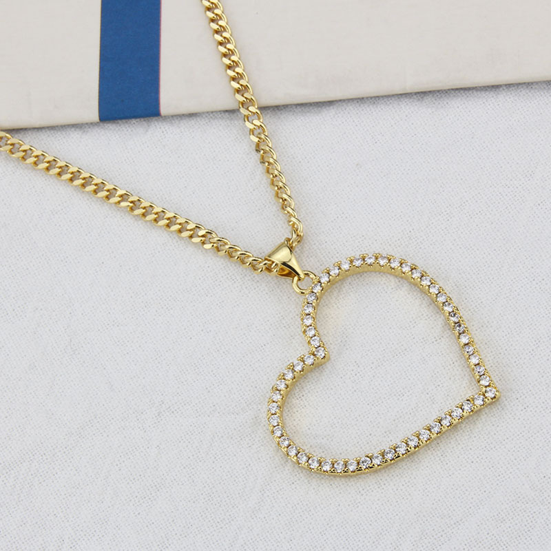 INS Europe and America Cross Border E-Commerce Inlaid Zirconium Elegant Heart Pendant AliExpress Spo
