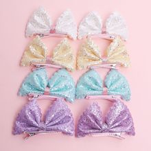 糖果色蝴蝶结儿童发夹百搭小香风鸭嘴夹子清新甜美闪粉刘海夹对夹