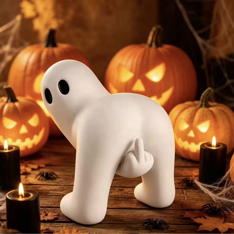Cross-border Halloween ghost-themed decorations for bedrooms and balconies, including hanging ornaments and lights, perfect for creating a spooky and cute atmosphere for parties
