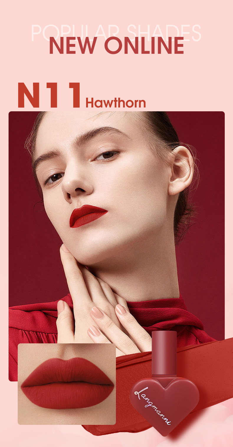 Langmanni Matte 12-color heart-shaped matte lipstick set and velvet Lip gloss set for Amazon undefined