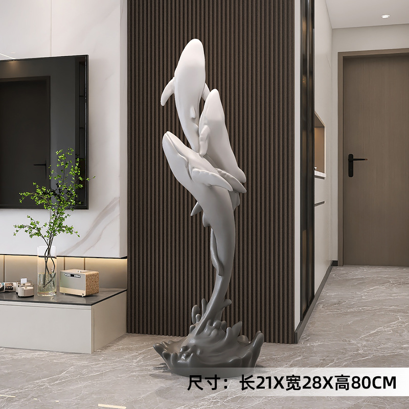 Art de escultura de ballenas de lujo ligero gran lámpara de piso artesanía decoración para el hogar decoración sala de estar TV gabinete junto al sofá