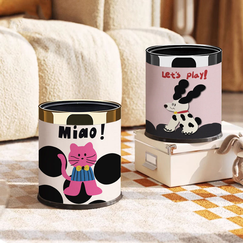 Cartoon trash can household toilet bathroom uncovered kitchen living room cute girl bedroom high-looking creative bucket