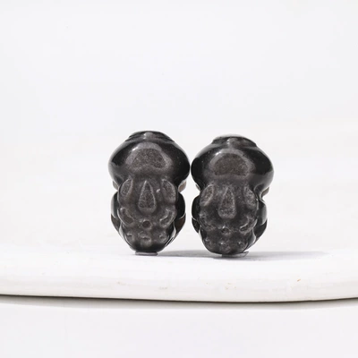 Natural silver obsidian small Zərgərlik ara hissələri - no-2-pixiu