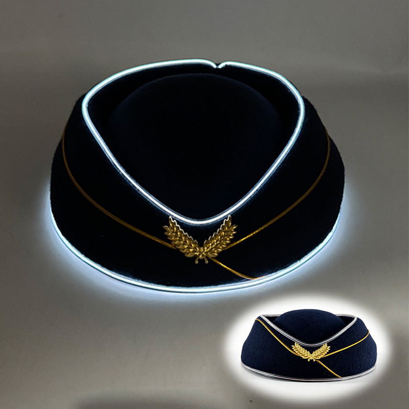 De Halloween nacarado sombrero FIESTA DE Carnaval LED inalámbrico fluorescente colorido Denim luminoso sombrero láser colorido sombrero de vaquero