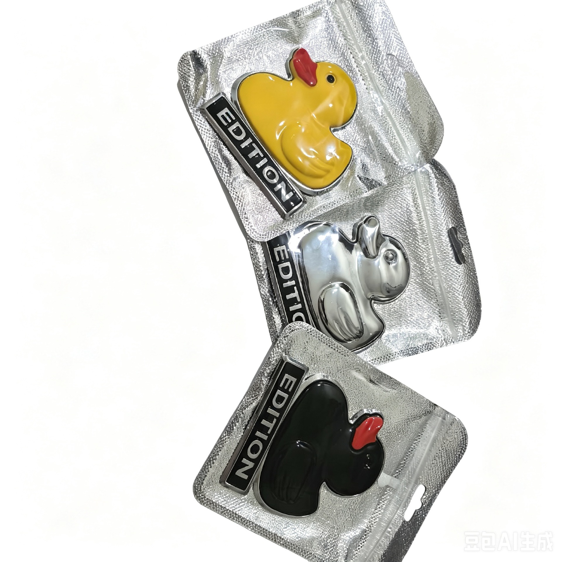 Car modification high-end metal yellow duck decorative sticker 3D personalized large duck body side emblem tail emblem