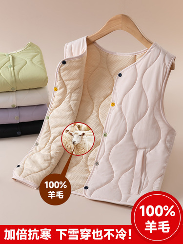 Children's Down Vest for Autumn and Winter, Unisex, Padded and Thick School Uniform Magic Baby Wool Backless Cardigan