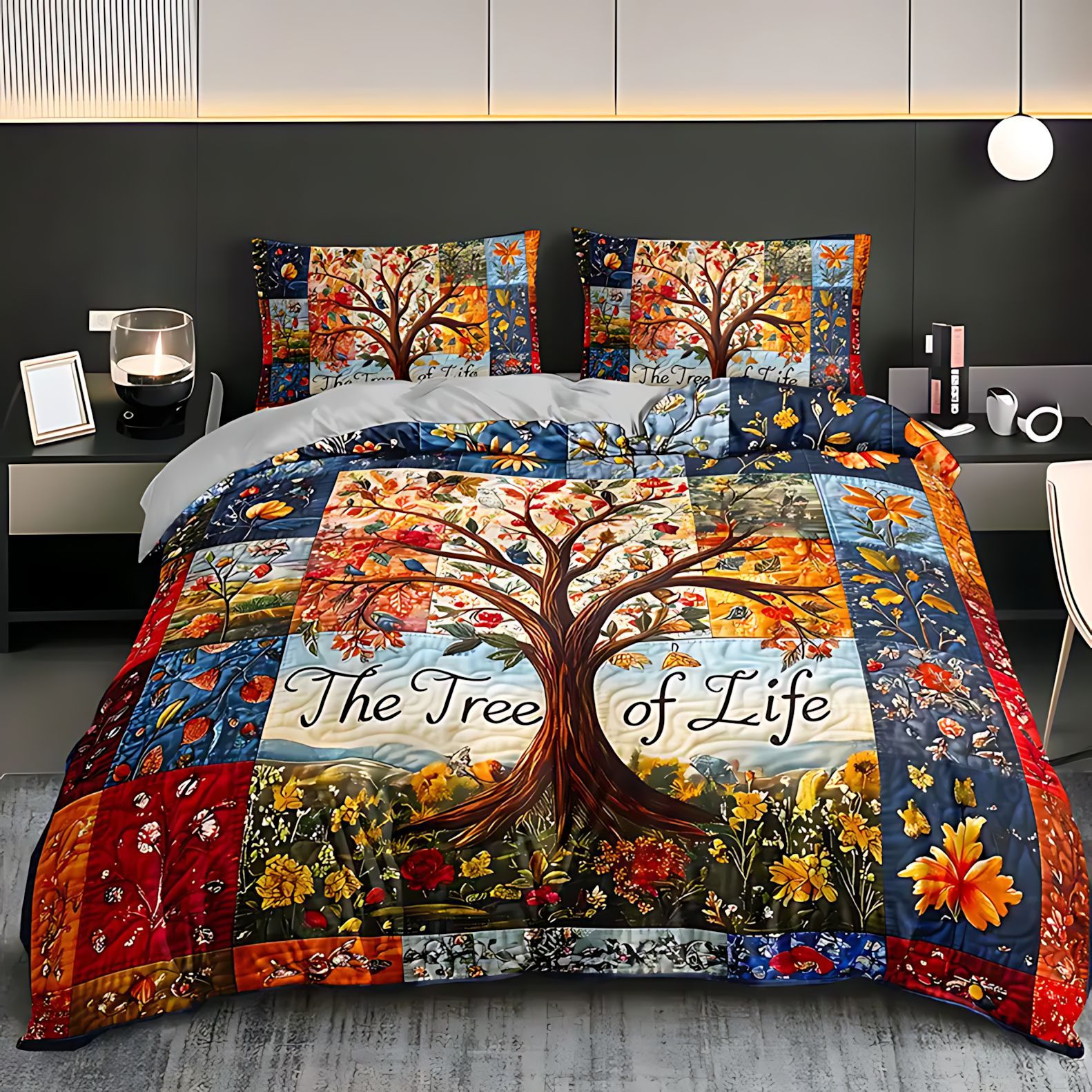 TUME / JIT árbol transfronterizo de la vida pastoral viento HD impresión digital colchón funda funda