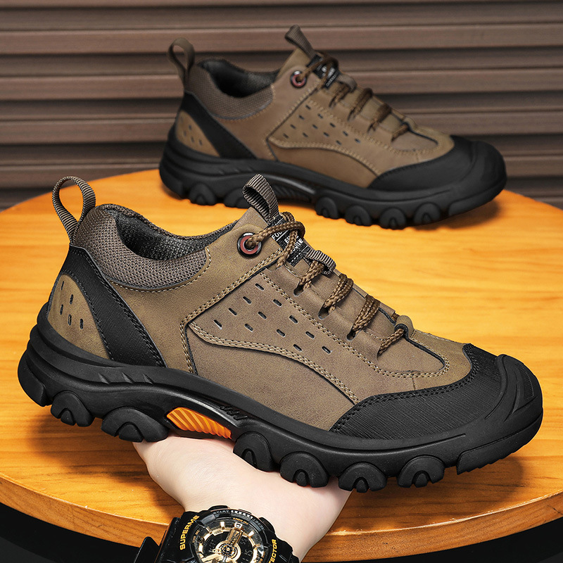 Estación independiente transfronteriza zapatos de herramientas para exteriores de cuero caliente para hombres Baotou zapatos de senderismo bajos antideslizantes zapatos casuales