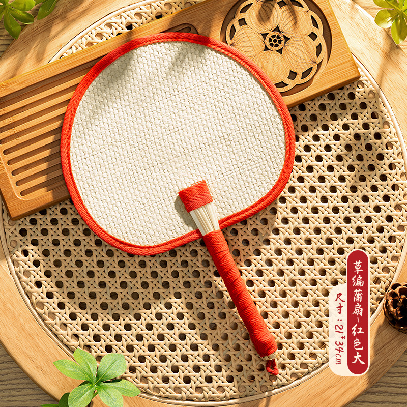 Abanico bordado Abanico de plátano tejido a mano de verano Nuevo abanico de dinero repelente de mosquitos portátil chino Abanico de girasol de mano