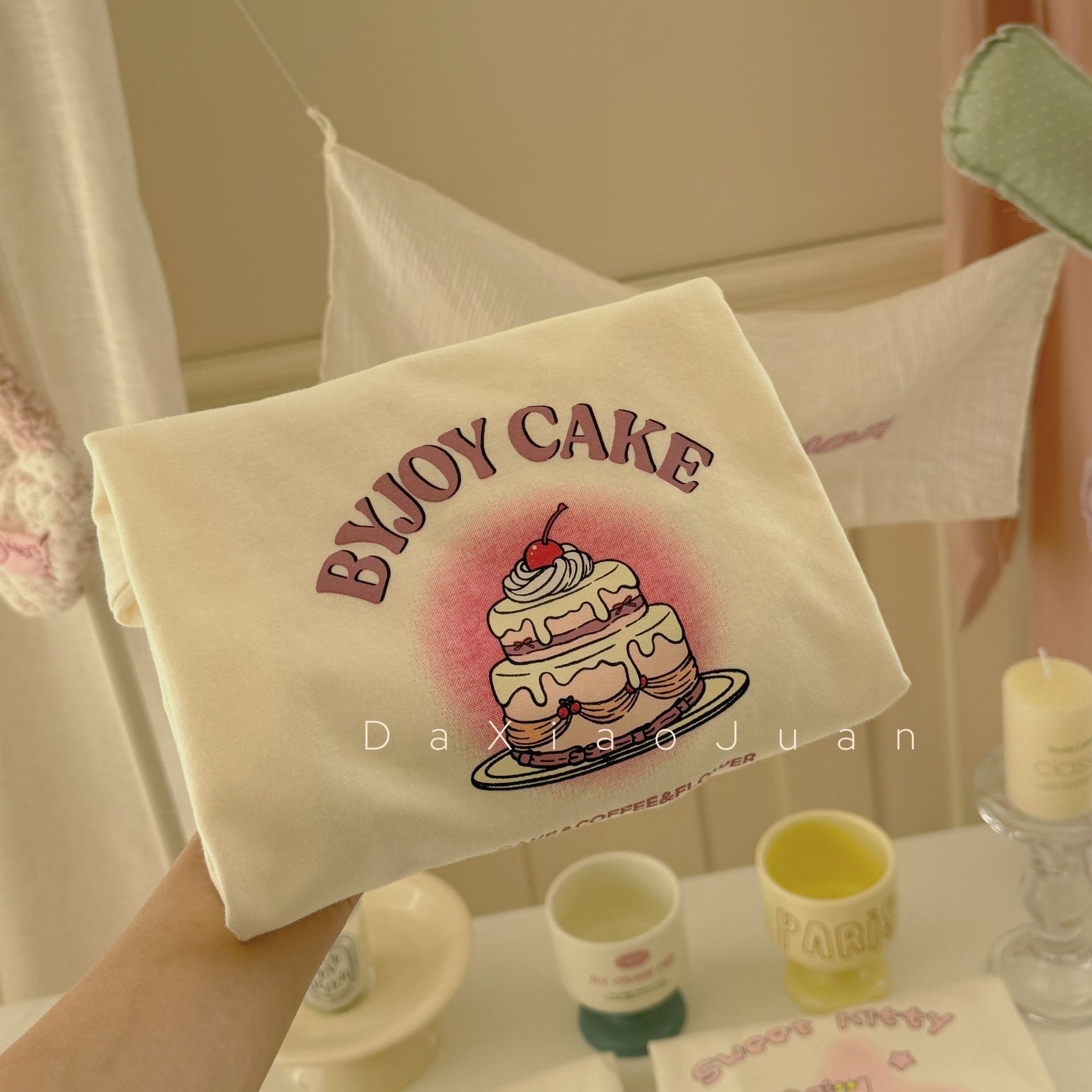 大小ロール子供プリント長袖Tシャツ2025春新作女の子かわいいプリントおしゃれルーズトップ