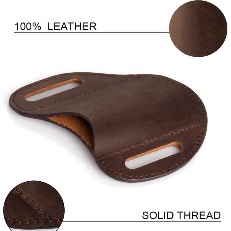 (2개) 미친 말 모방 가죽 아마존 뜨거운 판매 재고 EDC 전술 칼 세트 접는 칼 칼집 크로스 국경 야외 칼 세트