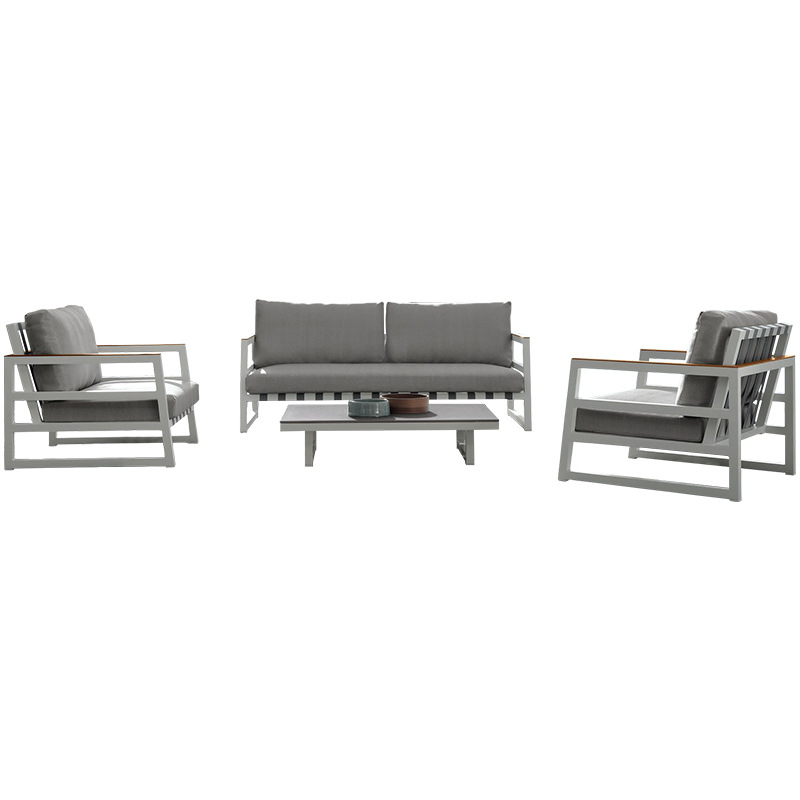 Sofá de aluminio para exteriores, muebles de ocio para balcón y patio, sala de estar en la terraza, conjunto de sillas mecedoras resistentes a la lluvia y al sol. image 5