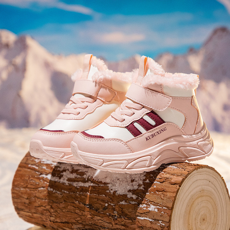 Children's snow boots winter plus velvet large cotton boys' cotton…