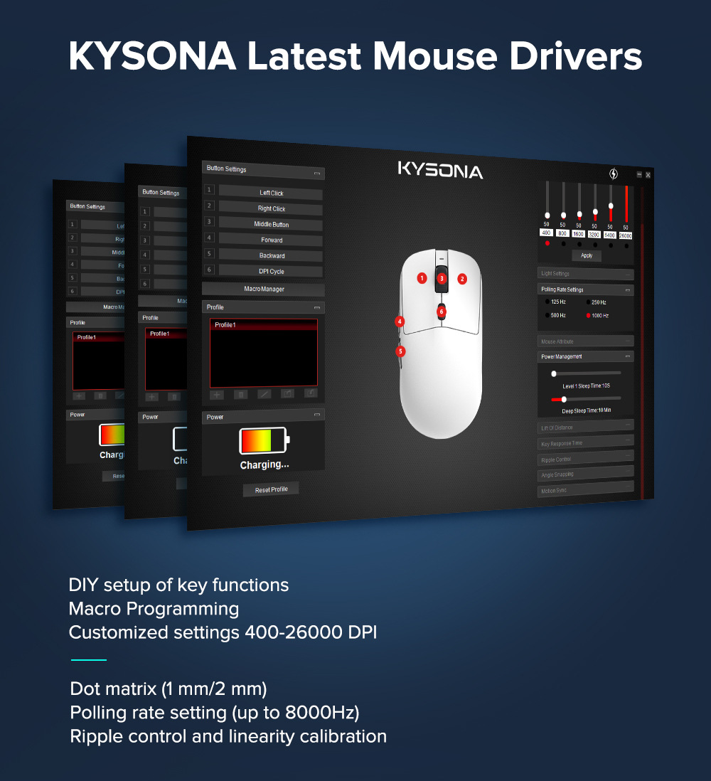 Carefully Selected KYSONA M617 Gaming Mouse Lightweight 8K Return Rate Professional E-sports PAW3395_voghion.com