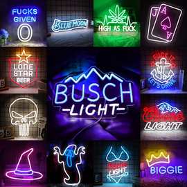 外贸亚马逊LED霓虹灯餐厅酒吧墙壁装饰品发光广告牌创意醒目标识