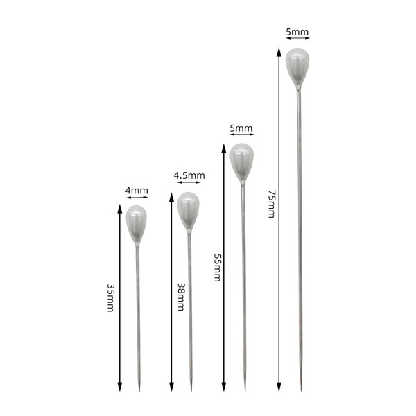 Cross-border wholesale 4 sizes of white nickel-plated pear-shaped…