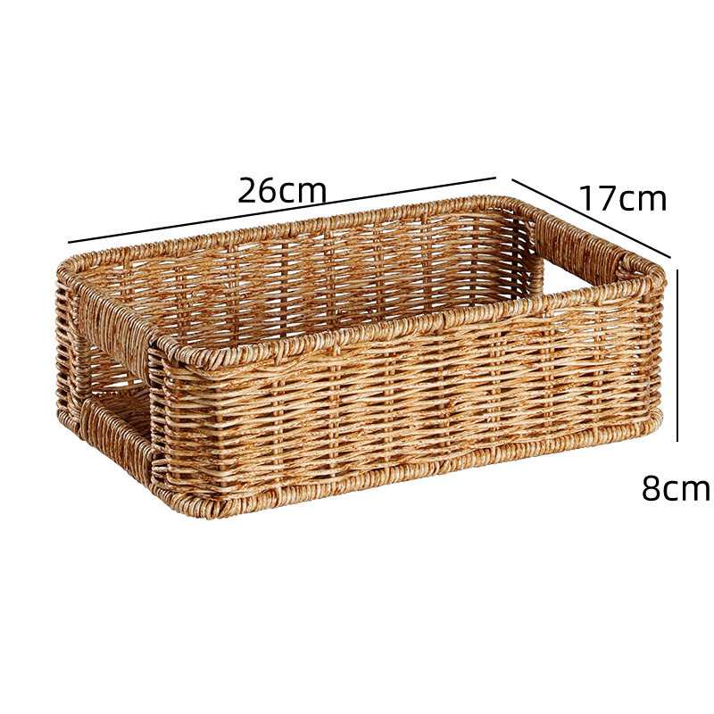 Cesta de almacenamiento de tela de caña imitación ropa sucia juguetes bocadillos cesta de almacenamiento de artículos de bambú tejido casero sala de estar gabinete de televisión escritorio completo