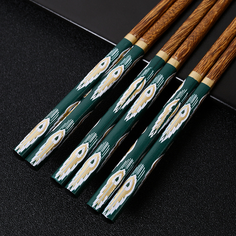 Palillos de madera de ala de pollo, película floral impresa de madera maciza para el hogar, cola de pavo real, sin pintura, sin cera, spot al por mayor, LOGO personalizable