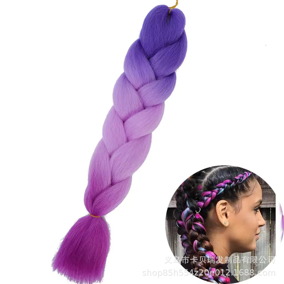 Xuchang pelucas al por mayor seda de alta temperatura teñido africano gran trenza jumbobraid fibra química colorida trenza sucia venta caliente
