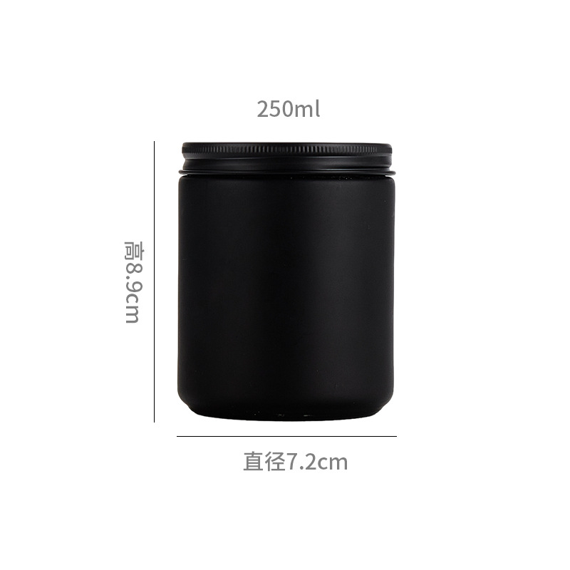 Vaso de vidrio de 250 ml para velas de aromaterapia, resistente a altas temperaturas, para hacer velas aromáticas, recipiente vacío con tapa.