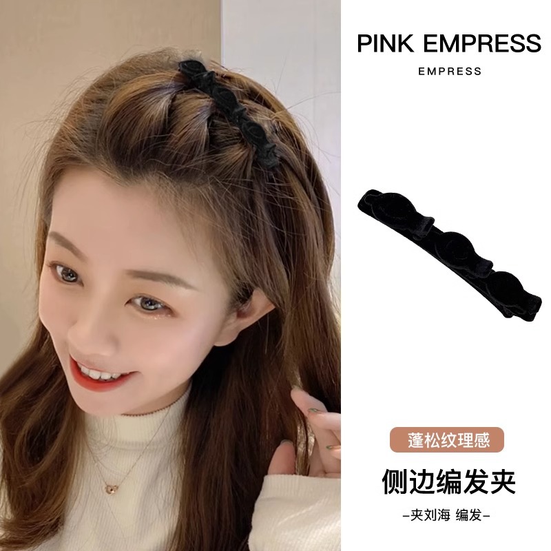 Período de transición del cabello corto pelo roto artefacto flequillo clip frente flocado clip de pelo trenzado horquilla clip de pico de pato clip lateral del tocado