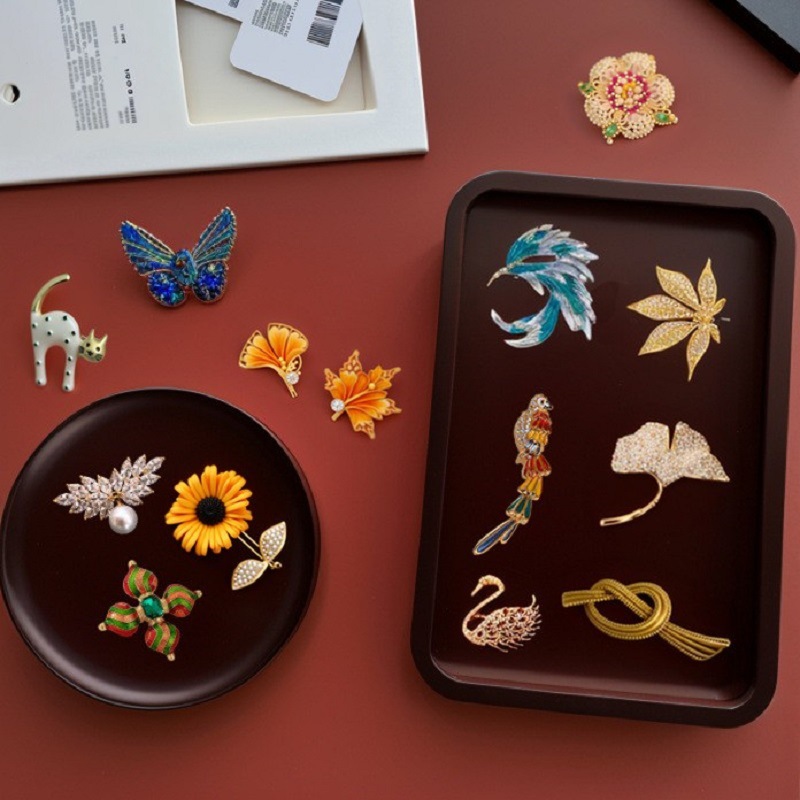 colorful diamond butterfly flower brooch exquisite fashion suit pin light luxury high sense accessories factory wholesale