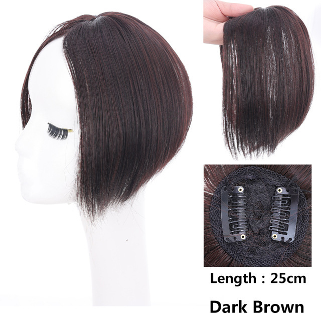 Comercio exterior transfronterizo peluca europea y americana damas estilo corto 3D flequillo de aire francés bloque de reabastecimiento de cabello superior flequillo esponjoso natural