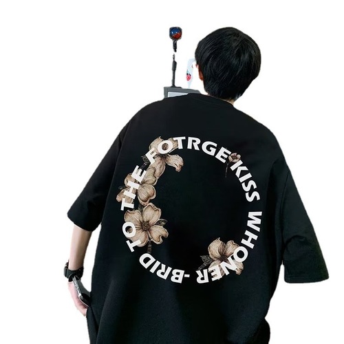 Summer Short Sleeve Men's and Women's T-Shirts, Hong Kong Style, Student Pure Cotton Solid Color, Five-Button Collar, Unisex Style