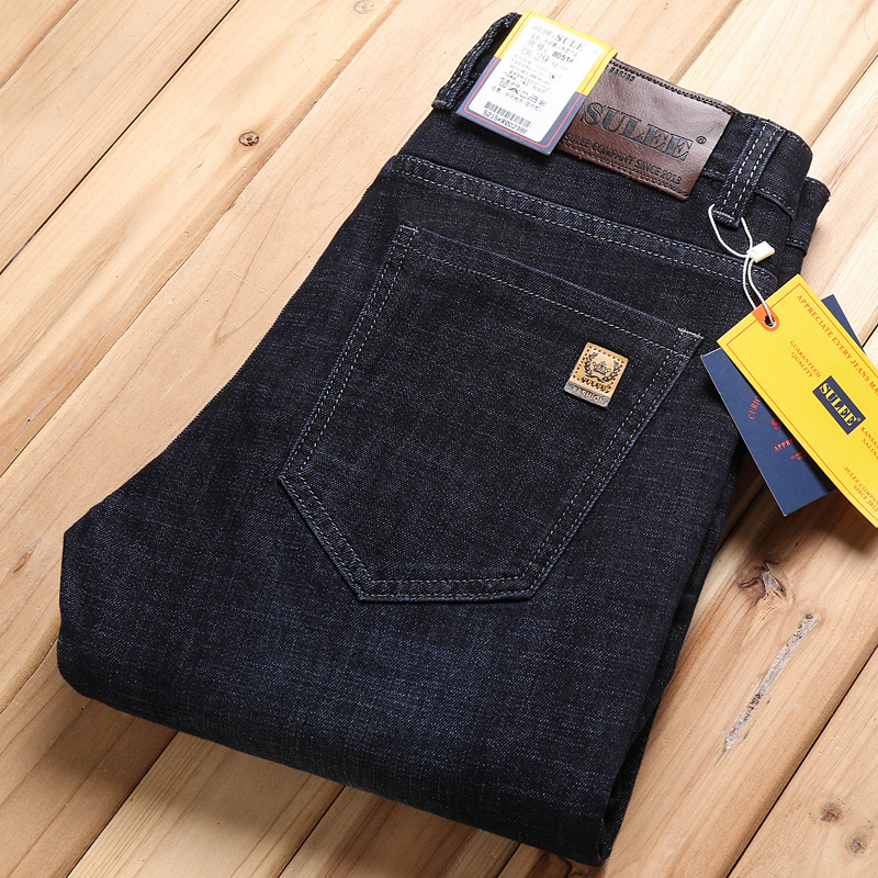 Su Lee Men's Jeans Spring and Summer Men's Elastic Loose Straight Retro Business Casual Trendy Brand Long Pants