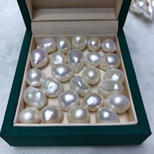 淡水珍珠散珠 11-13mm白透粉亮光巴洛克 异形珍珠diy饰品配件珍珠
