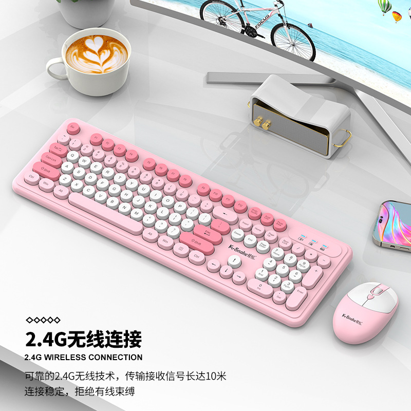 Viper WK200 ワイヤレス キーボードとマウス セット ファッション パンク デスクトップ ノートブック オフィス ビジネス 高価値|undefined