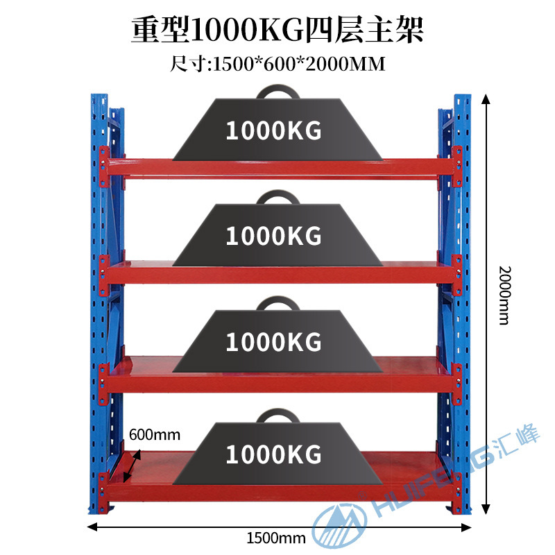 Estante de montaje de viga laminado estante de almacenamiento de molde pesado carga 1000kg de stock de gran cantidad de venta