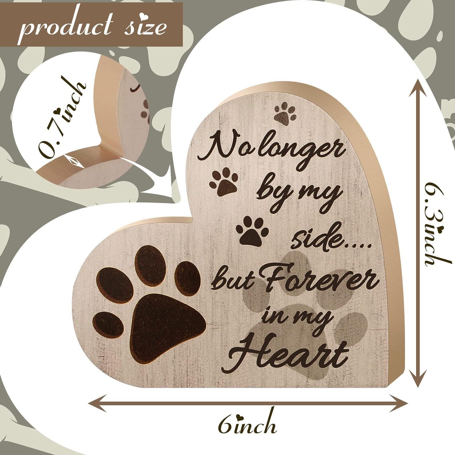 Decoración de escritorio de madera en forma de corazón de madera maciza creativa mascota perro gato regalo conmemorativo artesanía Decoración