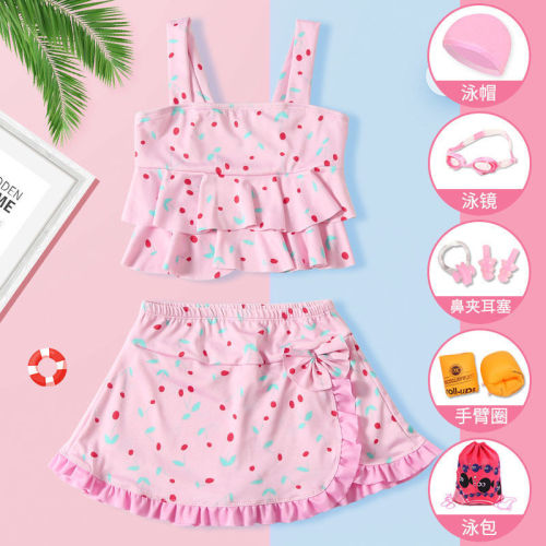 Children's swimsuit for girls, separate style, 2025 summer, for big kids, baby bikini princess dress style swimwear