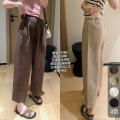 九分阔腿裤女秋季小个子宽松高腰显瘦休闲窄版高级感直筒裤老爹裤