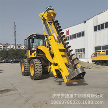 螺旋钻孔电线杆打桩机 铲车改装光伏桩钻孔机 自行式电线杆钻眼机