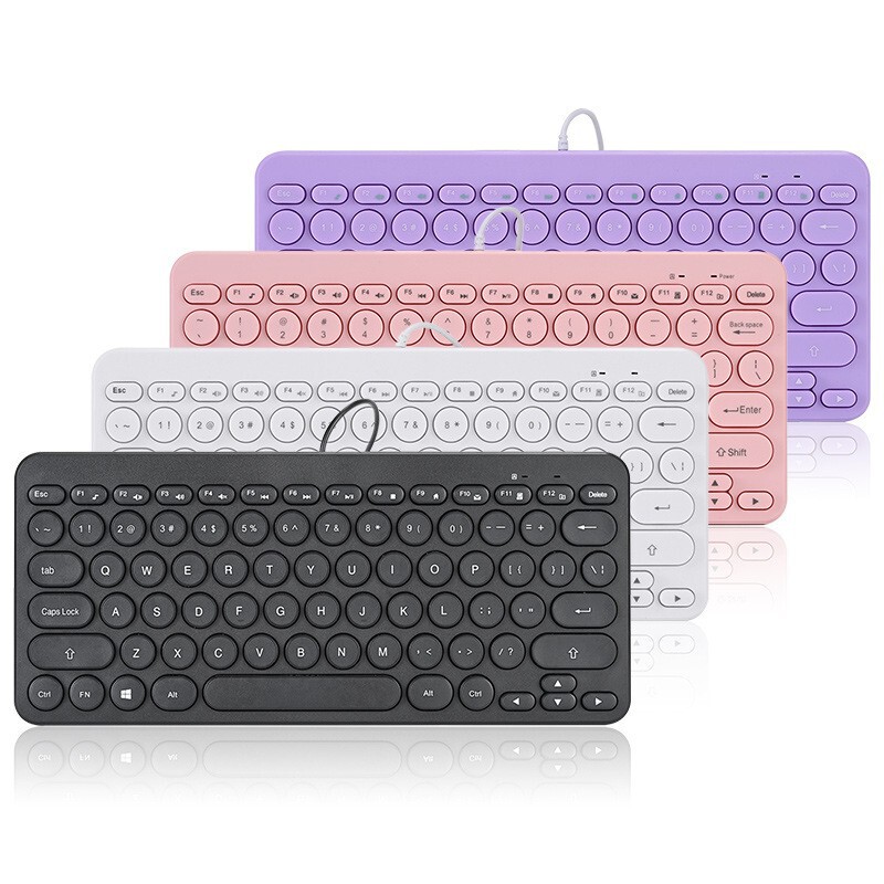 Wholesale K380 Laptop External Office Keyboard, Small Retro Round Keys, Lightweight and Portable USB Wired Keyboard
